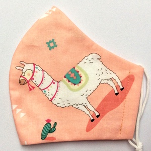 Egyedi láma mintás -  prémium kiskamasz - textil szájmaszk - egészségügyi szájmaszk - mosható szájmaszk - gyerek - gyerek - Meska.hu
