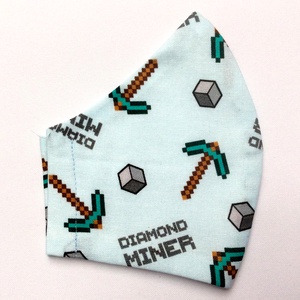 Egyedi minecraft mintás maszk - gyerek textil arcmaszk - egészségügyi szájmaszk - mosható szájmaszk - gyerek - gyerek - Meska.hu