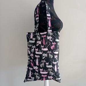 Szatyor - cica mintás textil táska - egyedi bevásárló szatyor - textil szatyor - mosható szatyor, Táska & Tok, Bevásárlás & Shopper táska, Shopper, textiltáska, szatyor, Varrás, MESKA