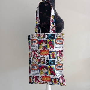 Szatyor - képregény mintás textil táska - egyedi bevásárló szatyor - textil szatyor - mosható szatyor - táska & tok - bevásárlás & shopper táska - shopper, textiltáska, szatyor - Meska.hu