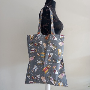 Nagy szatyor - kutya mintás textil táska - egyedi bevásárló szatyor - textil szatyor - mosható szatyor - táska & tok - bevásárlás & shopper táska - shopper, textiltáska, szatyor - Meska.hu