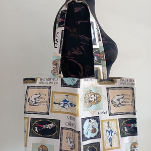 Nagy szatyor - retro mintás textil táska - egyedi bevásárló szatyor - textil szatyor - mosható szatyor - táska & tok - bevásárlás & shopper táska - shopper, textiltáska, szatyor - Meska.hu
