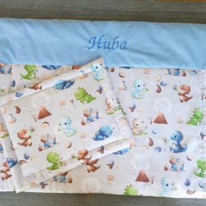  8 részes Egyedi ovis ágynemű - dinó mintás ovis takaró  -  párna - derékalj Oviszs�k szett - Meska.hu