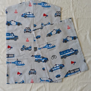 Ovis ágynemű - rendőrautó mintás ovis takaro és párna szett - játék & sport - ovis felszerelés - ovis ágynemű - Meska.hu