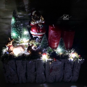 Mikulásos adventi aaztaldísz - karácsony - adventi díszek - adventi koszorú - Meska.hu
