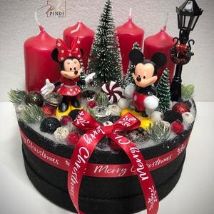 Mickey Minnie adventi szett - karácsony - adventi díszek - adventi koszorú - Meska.hu