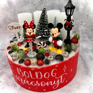 Mickey Minnie adventi box Boldog Karácsonyt piros  - Meska.hu