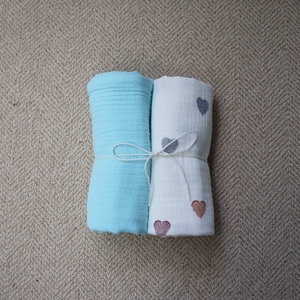 Blue - Heart babakendő csomag (2db) - baba - mama - baba ágynemű - babatakaró, gyerek pléd - Meska.hu