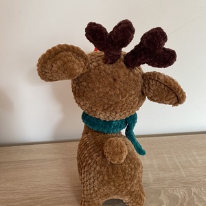 Horgolt csillogó szemű Rudolf a rénszarvas amigurumi (Messza) - karácsony - karácsonyi lakásdekoráció - karácsonyi manók, figurák - Meska.hu