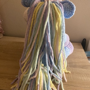 Horgolt nagy unikornis csillogós szemekkel amigurumi (Messza) - játék & sport - plüssállat & játékfigura - unikornis - Meska.hu