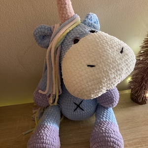 Horgolt nagy unikornis csillogós szemekkel amigurumi (Messza) - Meska.hu