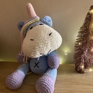 Horgolt nagy unikornis csillogós szemekkel amigurumi (Messza) - játék & sport - plüssállat & játékfigura - unikornis - Meska.hu