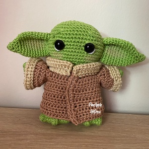 Horgolt amigurumi Baby Yoda Grogu (Messza) - játék & sport - plüssállat & játékfigura - más figura - Meska.hu
