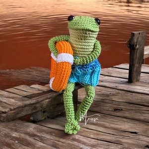 Horgolt drótozott, állítható kezű lábú (csak a ) Béka -kiegészítők külön vásárolhatóak meg!- amigurumi (Messza) - Meska.hu