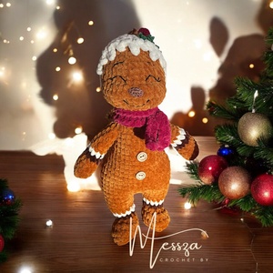 Horgolt cuki lány Mézi Mézeskalács ,  amigurumi (Messza), Karácsony, Karácsonyi lakásdekoráció, Karácsonyi manók, figurák, Horgolás, Varrás, MESKA