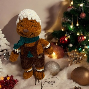 Horgolt cuki fiú Mézi Mézeskalács ,  amigurumi (Messza), Karácsony, Karácsonyi lakásdekoráció, Karácsonyi manók, figurák, Horgolás, Varrás, MESKA