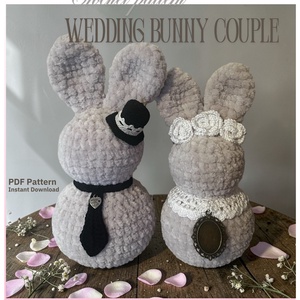 Esküvői nyuszi pár horgolásminta (angol nyelvű PDF) � romantikus, csipkés amigurumi nyuszik - Meska.hu