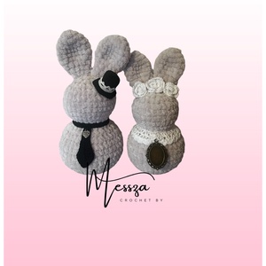 Esküvői nyuszi pár horgolásminta (angol nyelvű PDF) � romantikus, csipkés amigurumi nyuszik - diy (csináld magad) - szabásminta, útmutató - horgolási minta - Meska.hu