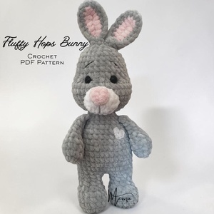 Fluffy Hops nyuszi horgolásminta (angol nyelvű PDF) �  amigurumi nyuszi - Meska.hu