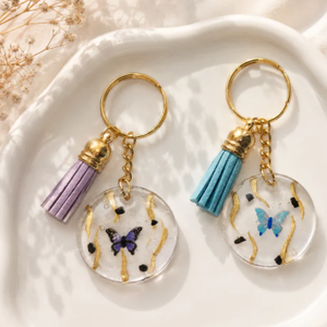 Arany Pillangós Handmade Kulcstartó � Lila és Kék - táska & tok - kulcstartó & táskadísz - kulcstartó - Meska.hu