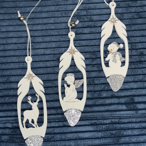 Karácsonyi akasztható fa dekoráció - karácsony - adventi díszek - adventi ablakdekoráció - Meska.hu