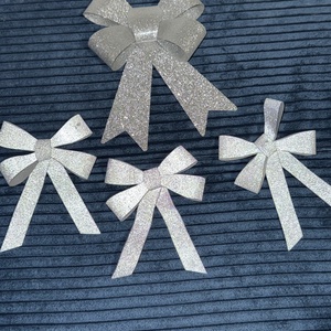 Ezüst masni - karácsony - adventi díszek - adventi ajtódísz - Meska.hu