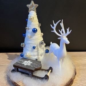 Szarvasos, karácsonyfás asztali dísz, Otthon & Életmód, Dekoráció, Asztal és polc dekoráció, Asztaldísz, Mindenmás, MESKA