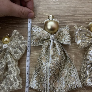 Csipkéből készült angyalkák - karácsony - karácsonyi lakásdekoráció - karácsonyfadíszek - Meska.hu