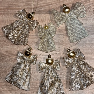 Csipkéből készült angyalkák - karácsony - karácsonyi lakásdekoráció - karácsonyfadíszek - Meska.hu