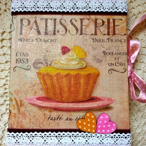 Cupcake receptkönyv, Otthon & Életmód, Konyhafelszerelés, tálalás, Sütés, főzés, Receptfüzet, Decoupage, transzfer és szalvétatechnika, Könyvkötés, MESKA