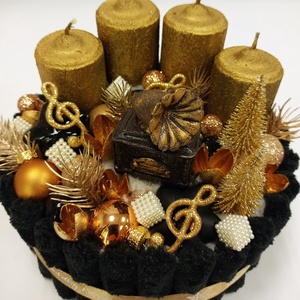 Karácsonyi dallamok adventi koszorú - karácsony - adventi díszek - adventi koszorú - Meska.hu