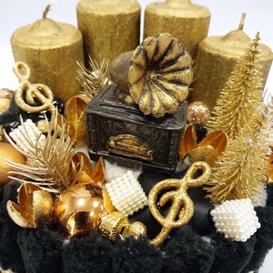 Karácsonyi dallamok adventi koszorú - karácsony - adventi díszek - adventi koszorú - Meska.hu