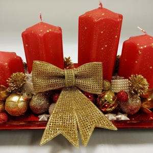 Arany masnis adventi asztali dísz - karácsony - adventi díszek - adventi koszorú - Meska.hu