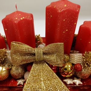 Arany masnis adventi asztali dísz - karácsony - adventi díszek - adventi koszorú - Meska.hu