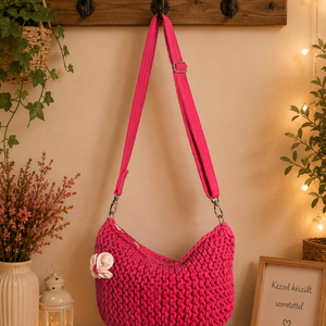 Pink horgolt táska - Meska.hu