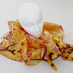 Őszi hangulatú selyemkendő - Meska.hu