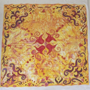 Őszi hangulatú selyemkendő - ruha & divat - sál, sapka, kendő - kendő - Meska.hu