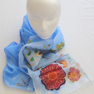 Nyári virágos selyemsál - Meska.hu