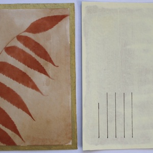 Növénylenyomat - eco art képeslap - otthon & életmód - papír, írószer - ajándékozás kellékei - képeslap, üdvözlőlap - Meska.hu