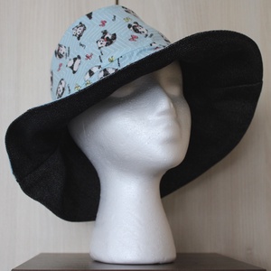 Kifordítható nyári mintás kalap - inside-out bucket hat - panda mintával - Meska.hu