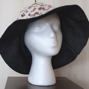 Kifordítható nyári mintás kalap - inside-out bucket hat - gomba mintával - Meska.hu