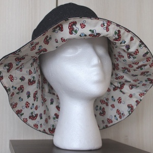 Kifordítható nyári mintás kalap - inside-out bucket hat - gomba mintával - ruha & divat - sál, sapka, kendő - kalap - Meska.hu