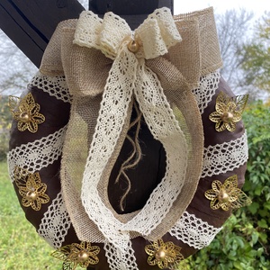 Vintage stílusú koszorú, Otthon & Életmód, Dekoráció, Virágdísz és tartó, Koszorú, , MESKA