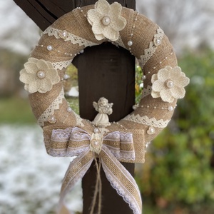 Karácsonyi vintage stílusú koszorú, Karácsony, Adventi díszek, Adventi koszorú, , MESKA