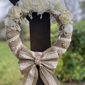 Vintage stílusú koszorú - Meska.hu