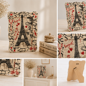 Bonjour Paris - Eiffel torony- vintage kép- fából készült dekor - otthon & életmód - dekoráció - dísztárgy - Meska.hu