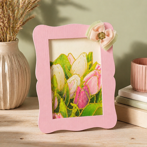 Tulipánok mosolya - vintage - kézzel készített lakásdekoráció - kép kerettel, Otthon & Életmód, Dekoráció, Dísztárgy, Decoupage, transzfer és szalvétatechnika, Festett tárgyak, MESKA
