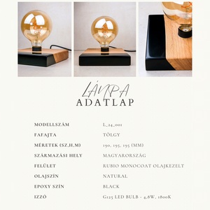 Tölgy-epoxy Lámpa - otthon & életmód - lámpa - hangulatlámpa - Meska.hu