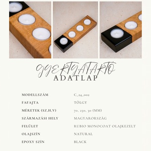 C.24.002 Tölgy-epoxy Gyertyatartó - otthon & életmód - gyertya, illat, aroma - gyertyatartó - Meska.hu