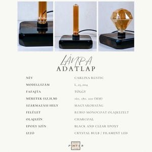 Tölgy-epoxy Lámpa - Carlina Rustic - otthon & életmód - lámpa - hangulatlámpa - Meska.hu